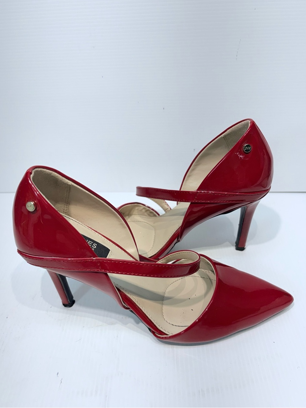 JONES NEW YORK Red Patent Mary Jane Pointed Toe Heels - Size 7